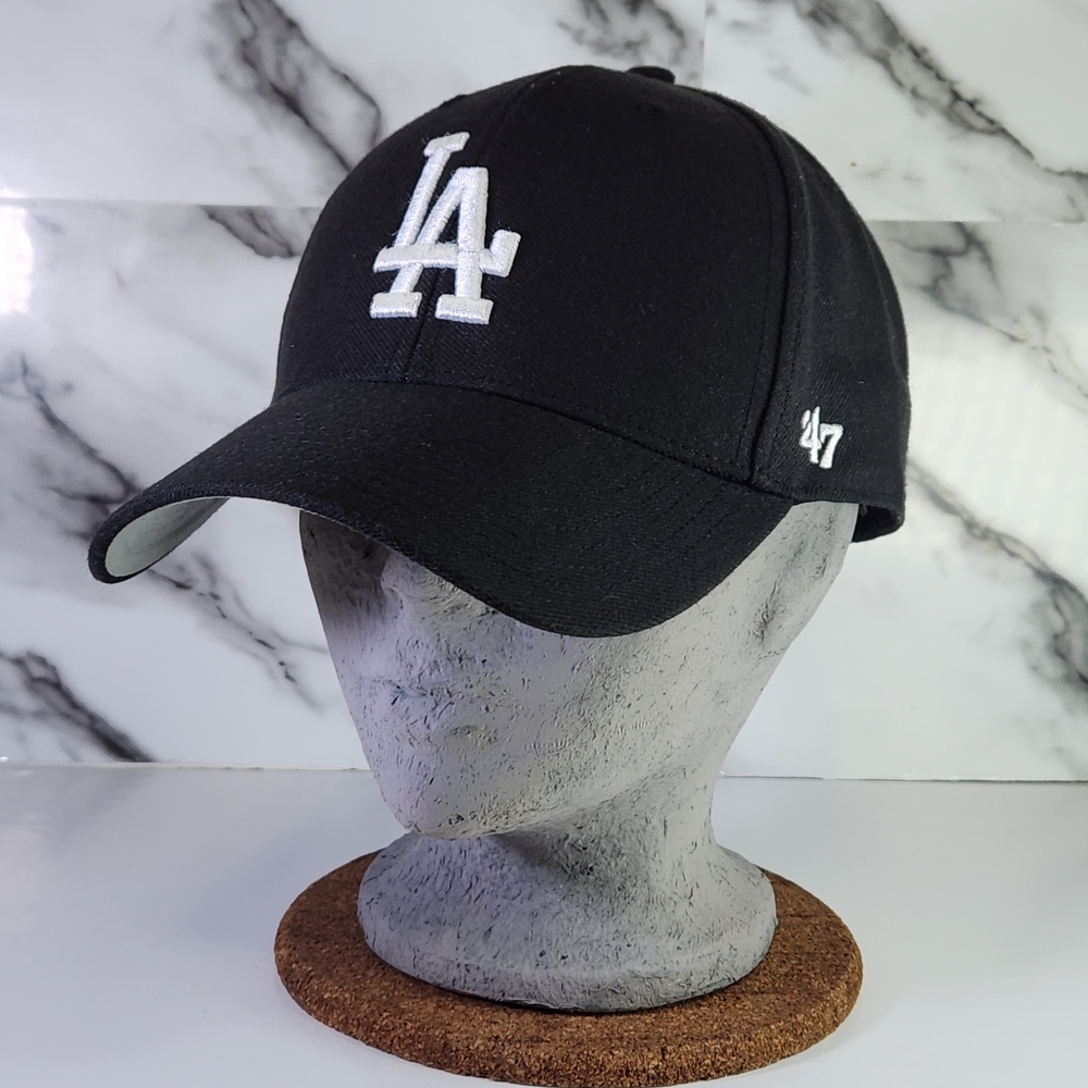 LA Los Angeles Hat 47 Brand Black Cap with White Logo